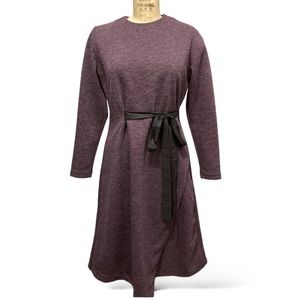 Warm and Modest Winter Eggplant Dress with back Zip Medium